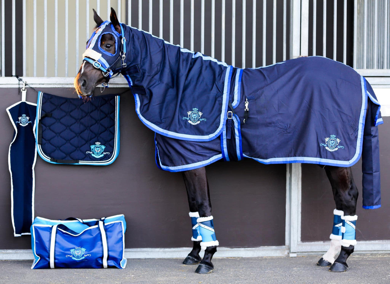 Surcingle Set Navy Show Set + Surcingle with Sky & Royal Blue Trim – Gala Equine