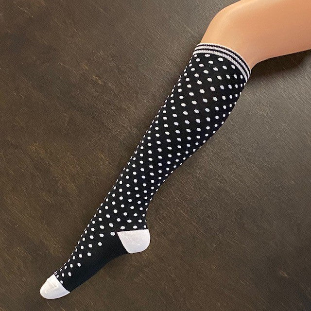 Socks - Black with White Polka Dots