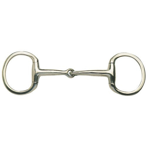 Eggbutt Snaffle Bit with Thin Solid Mouth & Flat Rings