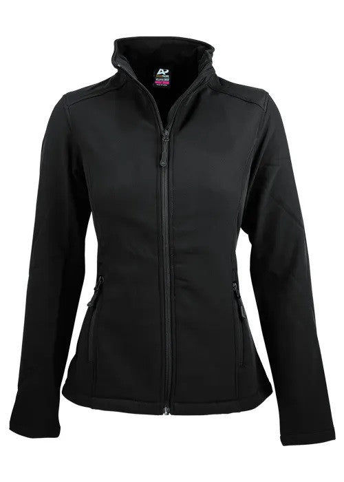 Front Plain Softshell Jacket Black. Kids, Ladies and Mens sizes all available 
