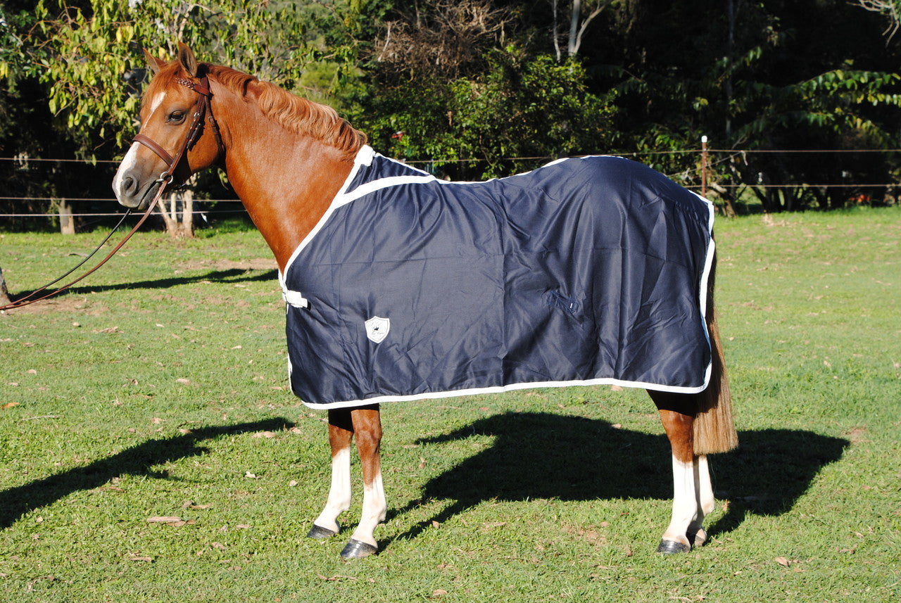 Gala Equine Show Rug Navy Cotton with White