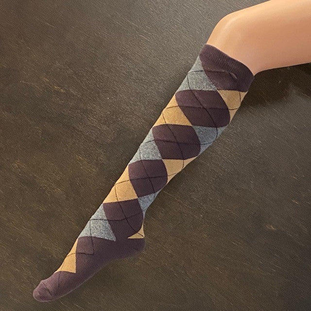 Socks - Brown, Grey & Tan Argyle