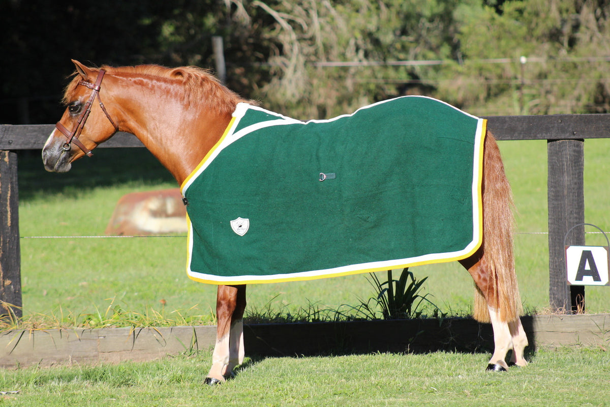 Emerald Show Set with Gold & White Trim