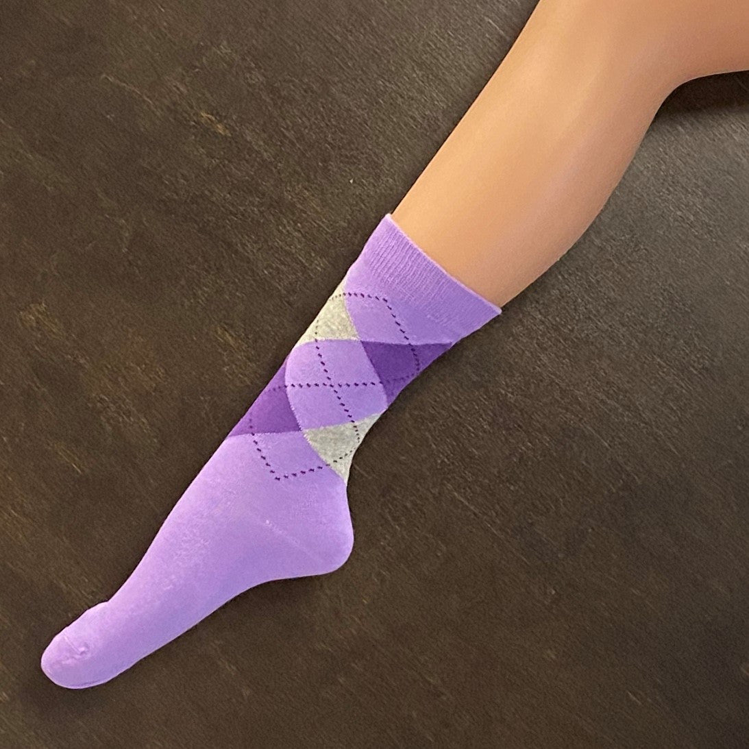 Socks - Lilac Argyle Short