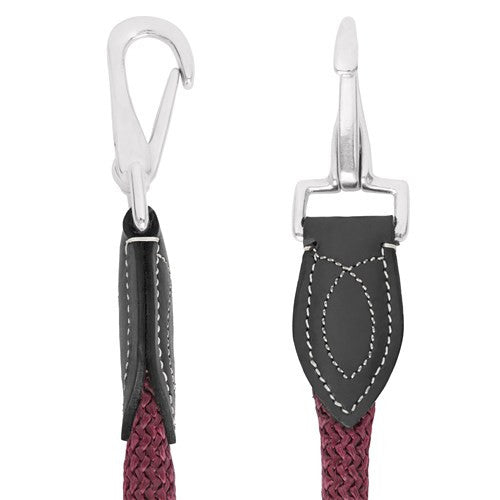 Leather and Rope Halter - Black & Burgundy
