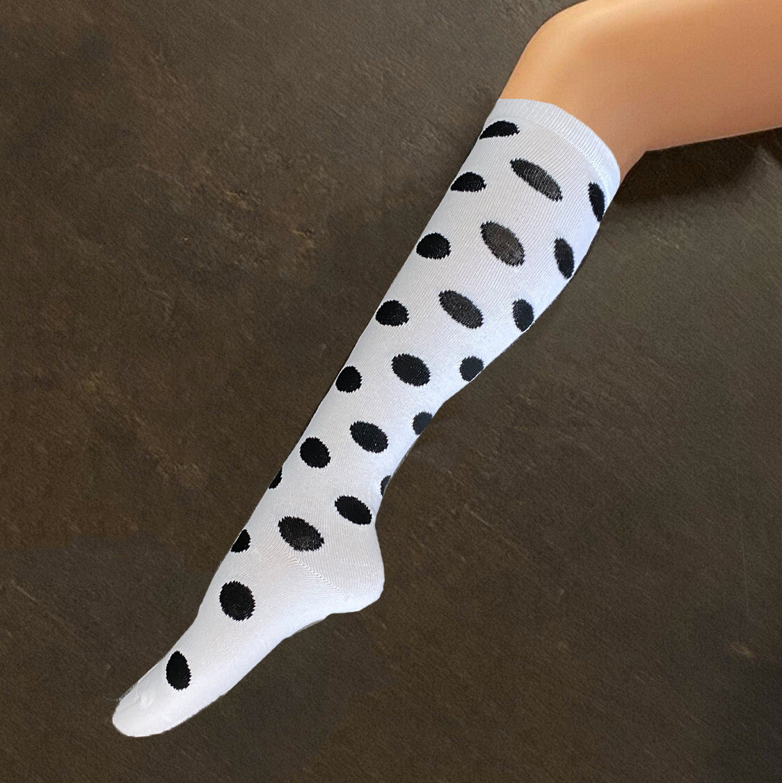 Socks - White with Black Polka Dots