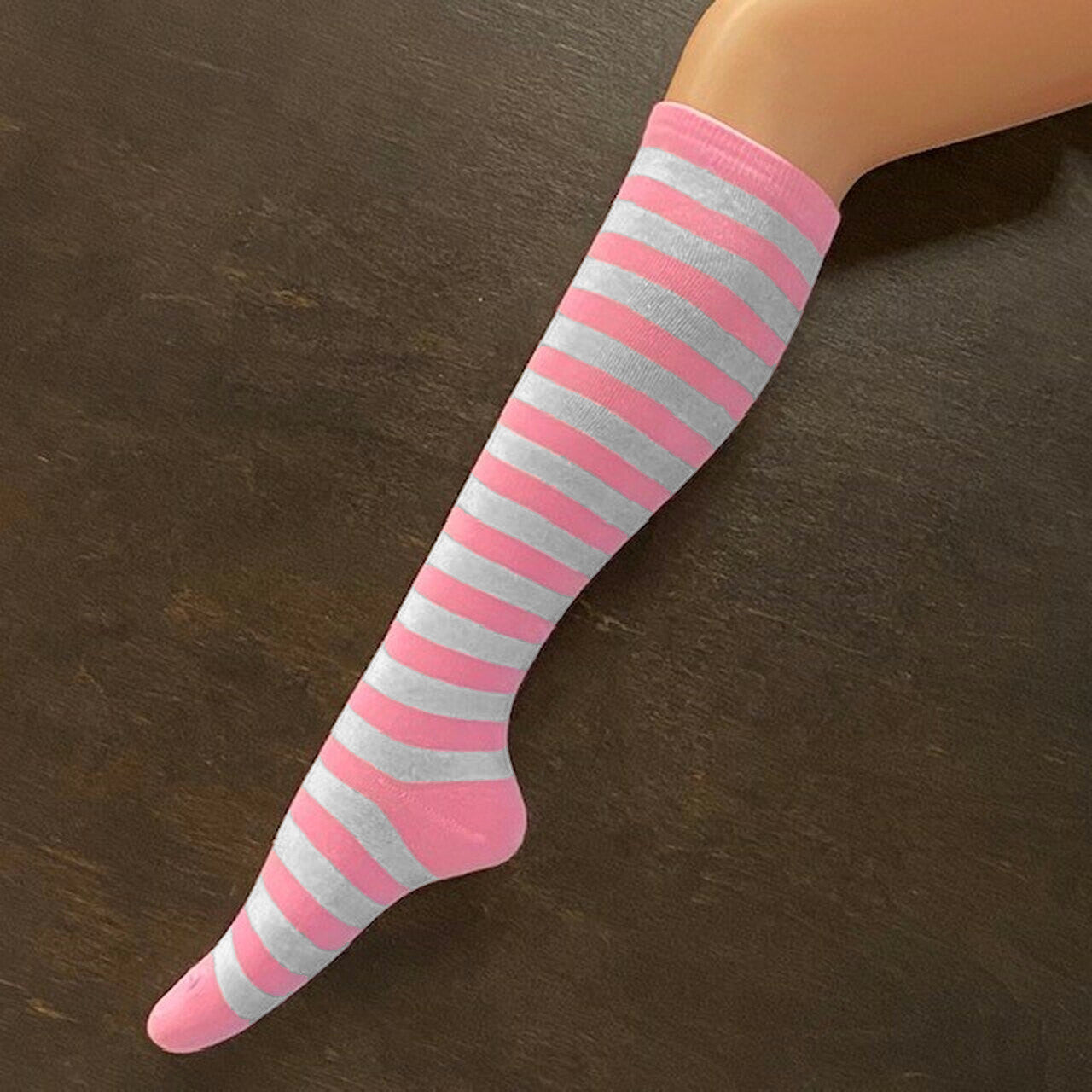 Socks - Pale Pink & Grey Stripe - KIDS
