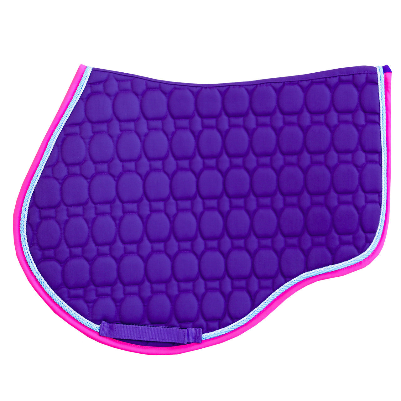 AP Saddle Pad - Purple / Pink w Aqua & Silver Cord