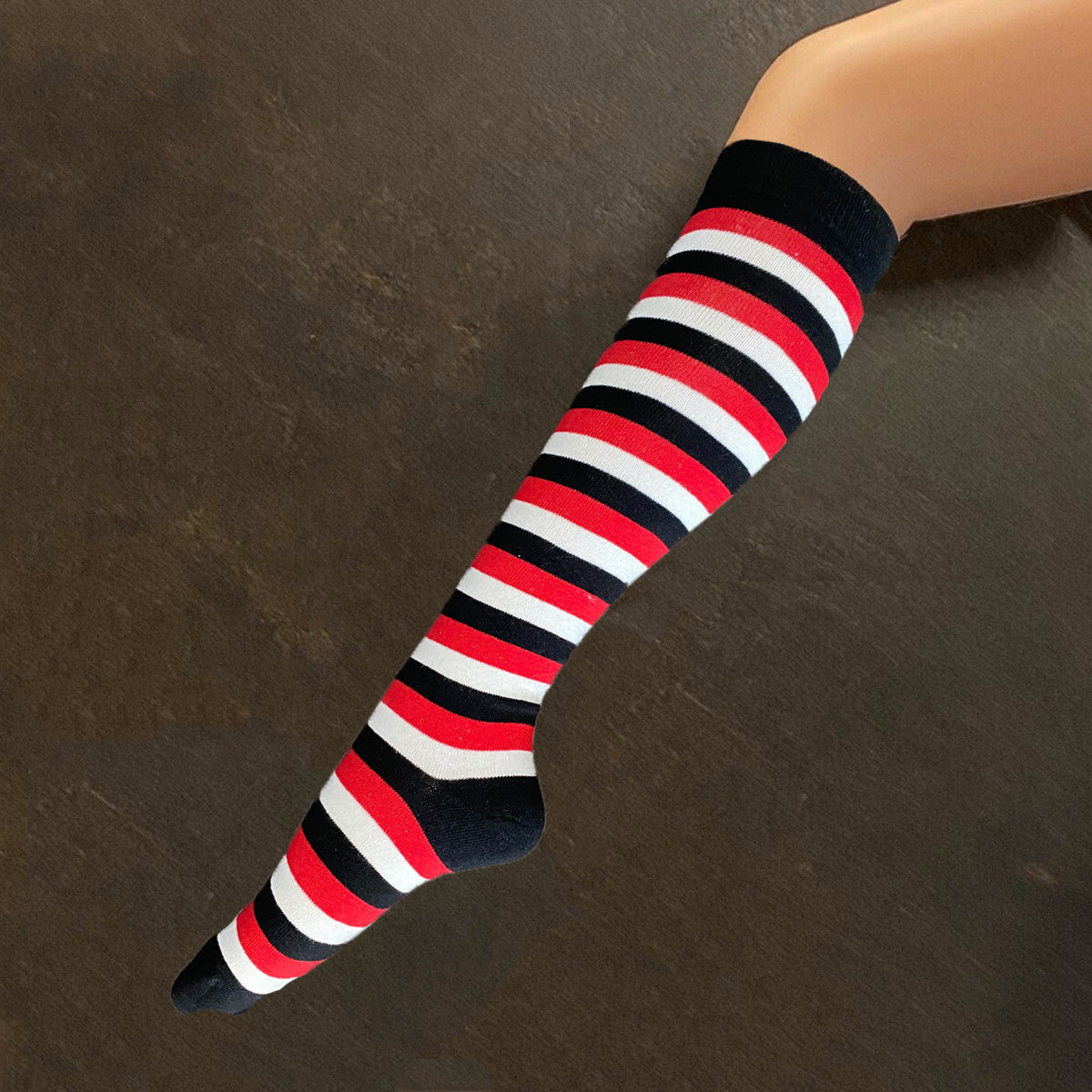 Socks - Red, White & Black Stripe
