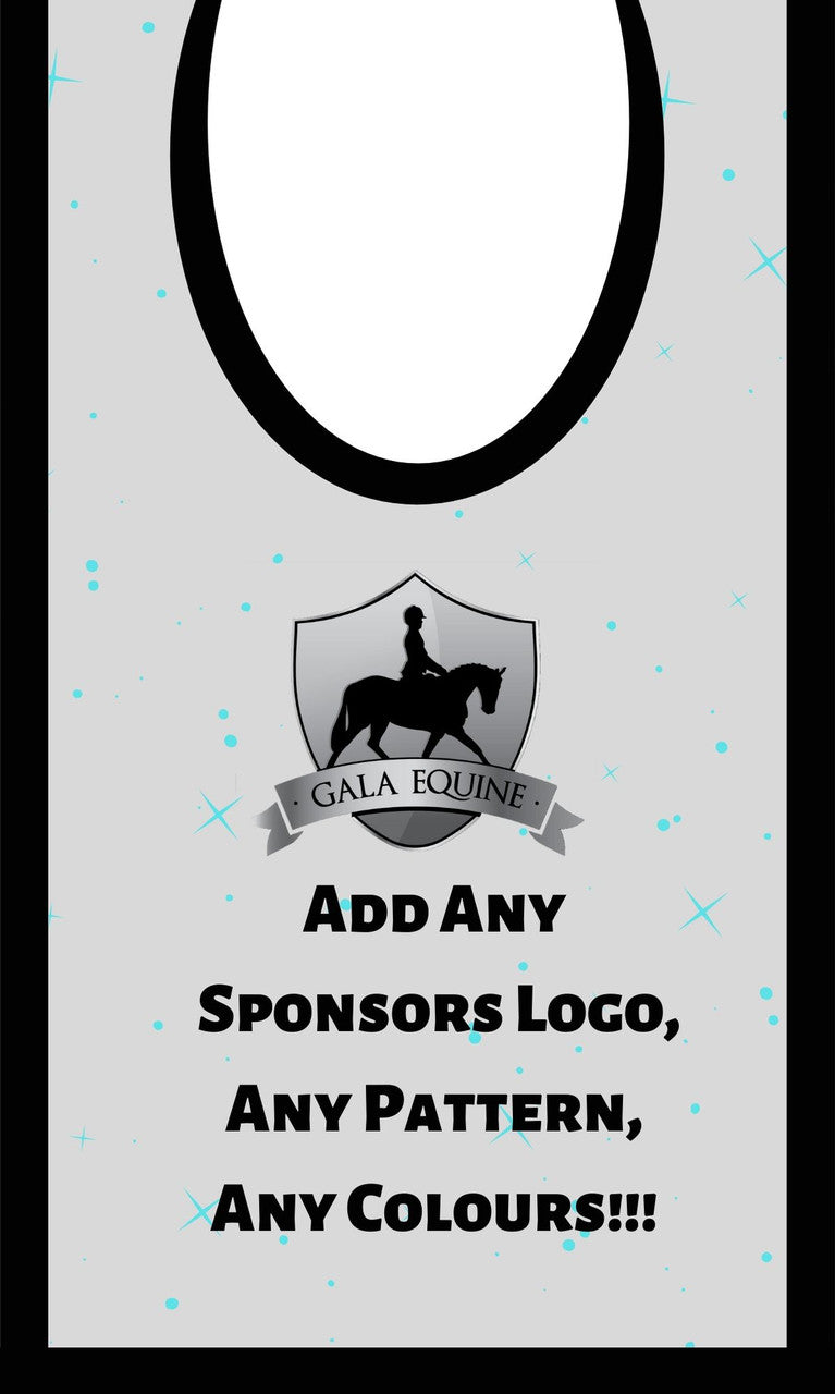 We can print any colour and design, you can add as many sponsors as required