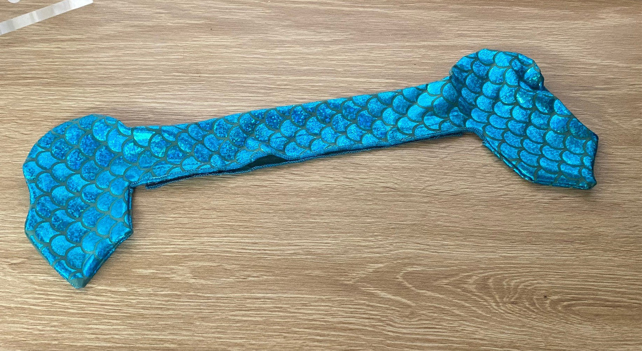 Lycra Browband Cover - Blue Scales