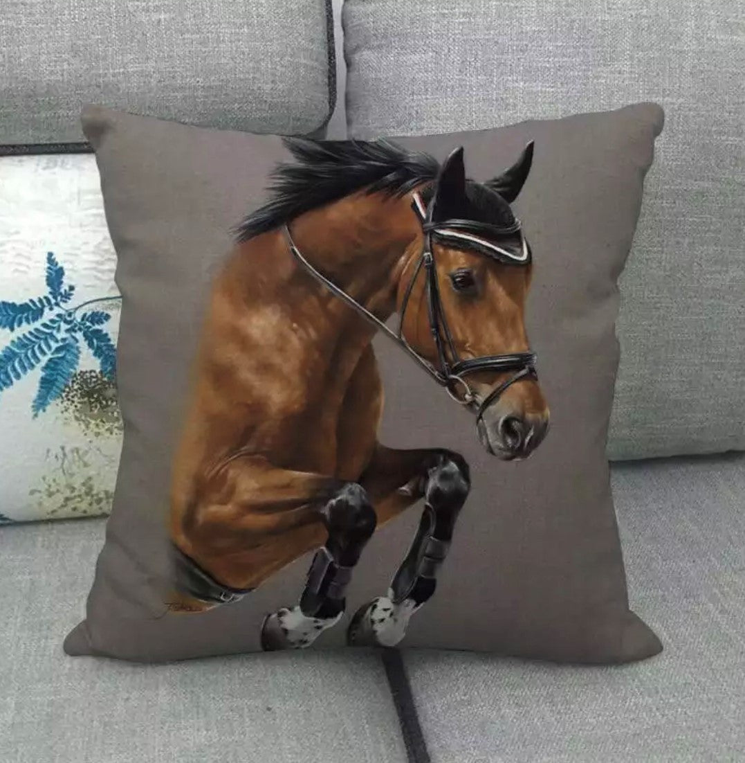 Linen Horse Cushion Covers 45x45cm