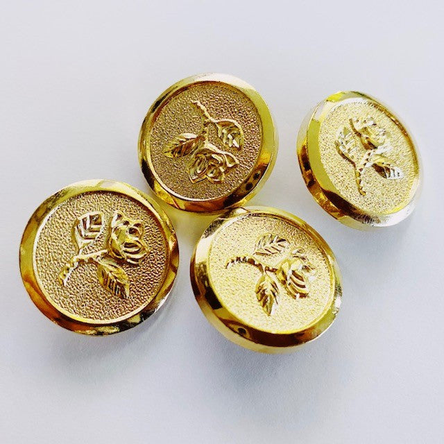 Buttons - Gold Rose